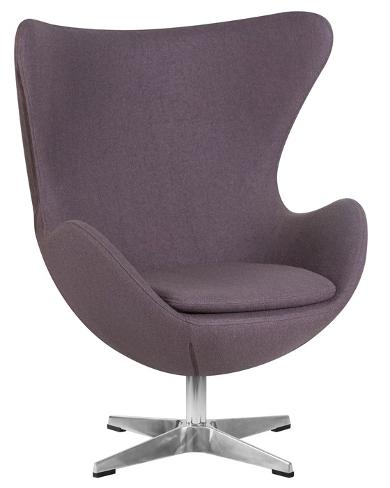 Кресло дизайнерское EGG, серая ткань - фото 9369