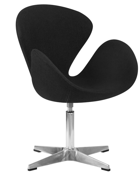 Кресло дизайнерское SWAN, черная ткань, алюминиевое основание - фото 9557