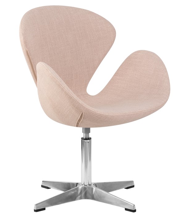 Кресло дизайнерское SWAN, бежевая ткань, алюминиевое основание - фото 9601