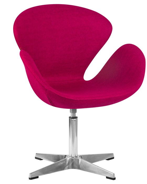 Кресло дизайнерское SWAN, бордо ткань, алюминиевое основание - фото 9615