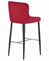 Стул барный CHRISTIAN'75, черные ножки, бордовый велюр - фото 10038