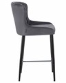 Стул полубарный CHRISTIAN'65, черные ножки, темно-серый велюр - фото 10080