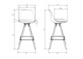 Стул полубарный RONNI, ножки светлый бук, белый - фото 10408