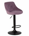 Стул барный LOGAN BLACK, пудрово-сиреневый велюр - фото 10740