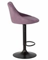 Стул барный LOGAN BLACK, пудрово-сиреневый велюр - фото 10741