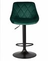 Стул барный LOGAN BLACK, зеленый велюр - фото 10790 Стул барный LOGAN BLACK, зеленый велюр - фото 10790
