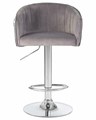 Стул барный DARCY SHINY, серый велюр с серебрянными пайетками - фото 10818