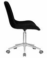 Кресло офисное DORA, чёрный велюр, хромированная сталь - фото 10871