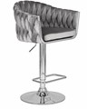 Стул барный MARCEL, серый велюр - фото 11019