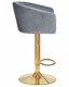 Стул барный DARCY GOLD, серый велюр - фото 23953