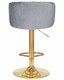 Стул барный DARCY GOLD, серый велюр - фото 23955