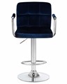 Стул барный KRUGER ARM, синий велюр - фото 5442