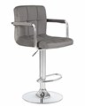 Стул барный KRUGER ARM, серый велюр - фото 5448