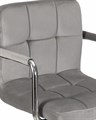 Стул барный KRUGER ARM, серый велюр - фото 5453