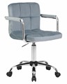 Офисное кресло для персонала TERRY, пудрово-голубой велюр - фото 6284