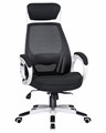 Офисное кресло для руководителей STEVEN WHITE, белый пластик, чёрная ткань - фото 6614