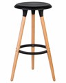 Табурет барный ROYCE, ножки светлый бук, цвет чёрный - фото 7380