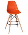 Стул барный DSW BAR, ножки светлый бук, цвет сиденья оранжевый - фото 8213
