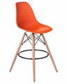 Стул барный DSW BAR, ножки светлый бук, цвет сиденья оранжевый - фото 8214