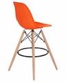 Стул барный DSW BAR, ножки светлый бук, цвет сиденья оранжевый - фото 8216