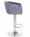 Стул барный DARCY, серый велюр - фото 8874