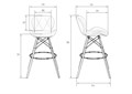 Стул барный BUTTERFLY BAR, ножки светлый бук, цвет чёрный - фото 9333