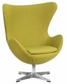 Кресло дизайнерское EGG, светло-зеленая ткань - фото 9382