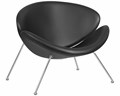 Кресло дизайнерское EMILY, черный винил, хромированная сталь - фото 9394