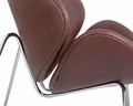 Кресло дизайнерское EMILY, коричневый винил, хромированная сталь - фото 9420