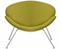 Кресло дизайнерское EMILY, светло-зеленая ткань, хромированная сталь - фото 9440