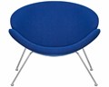 Кресло дизайнерское EMILY, синяя ткань, хромированная сталь - фото 9451
