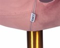 Кресло дизайнерское SWAN, розовый велюр, золотое основание - фото 9488
