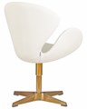 Кресло дизайнерское SWAN, белый кожзам, золотое основание - фото 9540