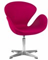 Кресло дизайнерское SWAN, бордо ткань, алюминиевое основание - фото 9615