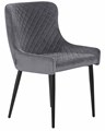 Стул обеденный RICHARD, черные матовые ножки, темно-серый велюр - фото 9976